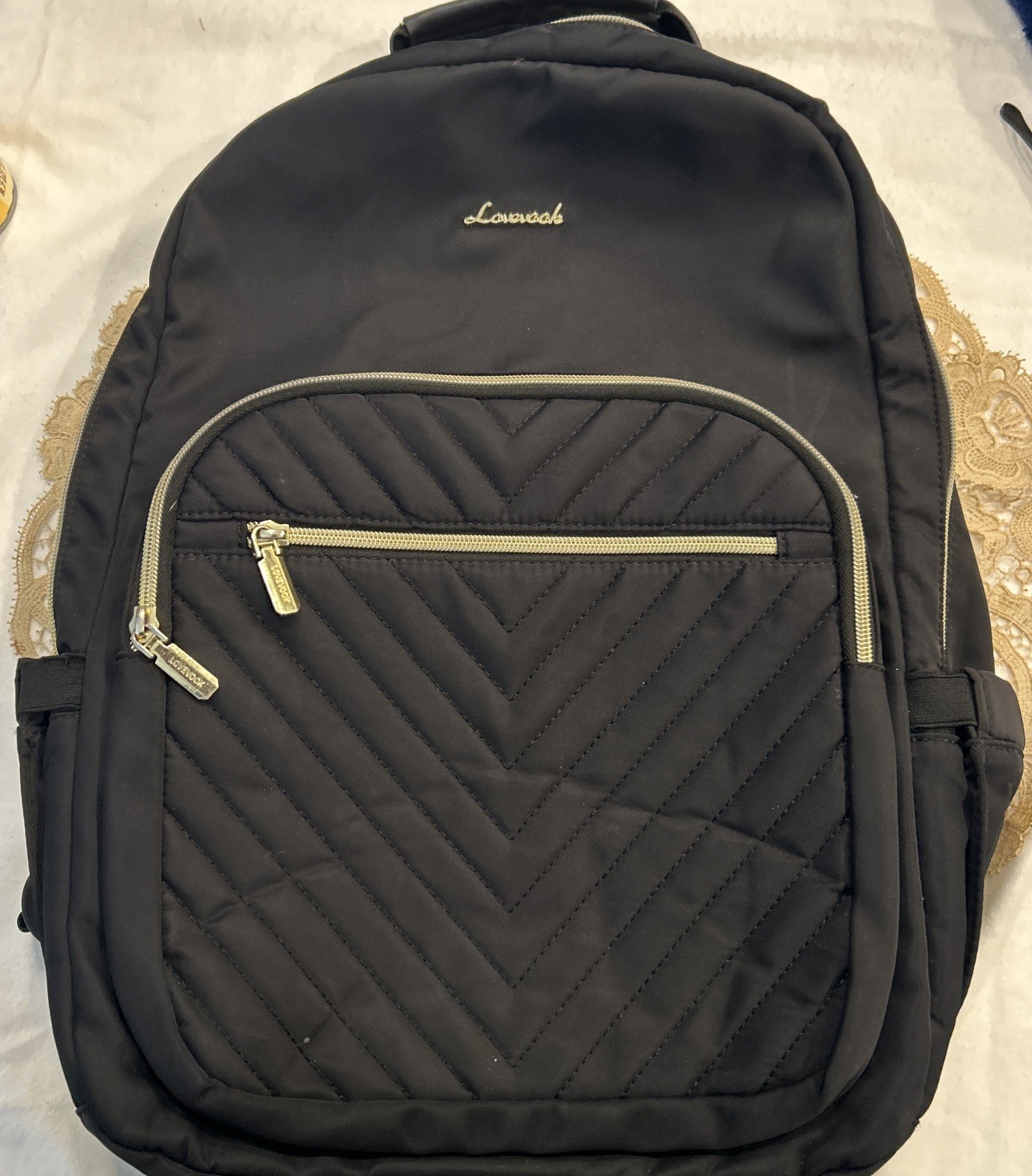 LOVEVOOK Women’s Laptop Backpack Chevron Quilted USB Multiple Compartments