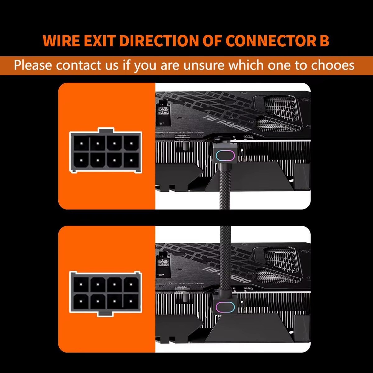AIJS GPU 8Pin ARGB Extension Cable 90° Right-Angle 18AWG Male-Female