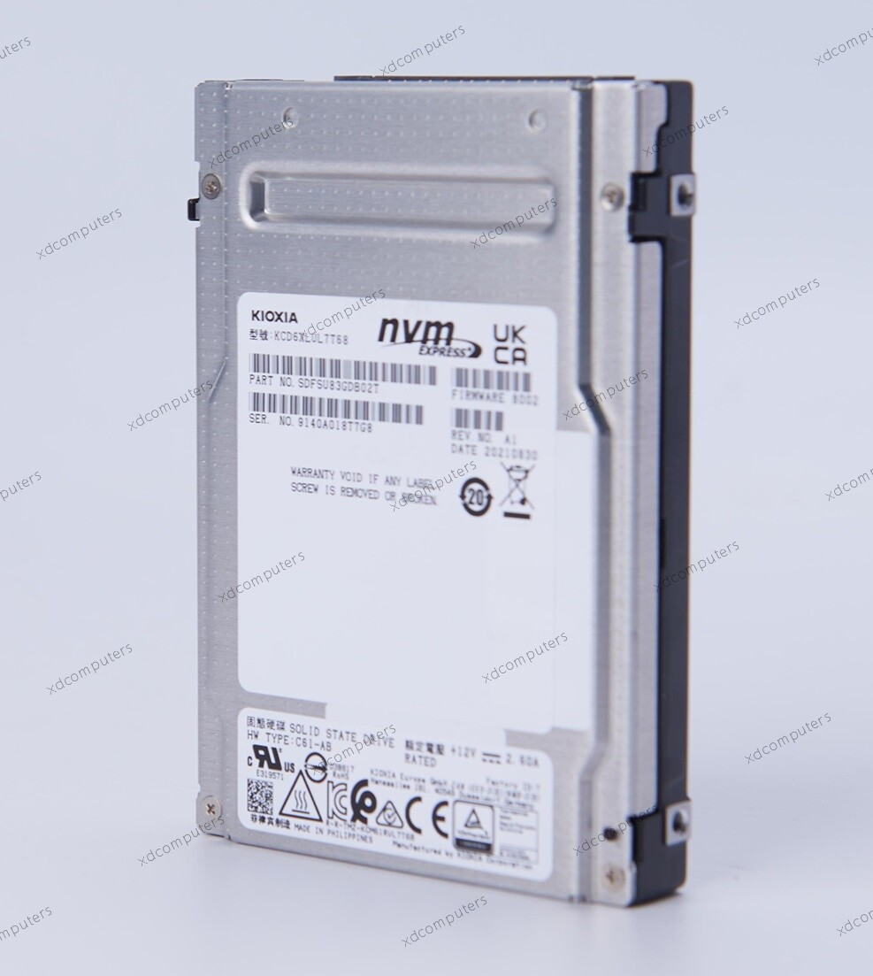 KIOXIA CD6 7.68TB SSD 2.5" U.2 NVME Solid State Drive KCD61LUL7T68