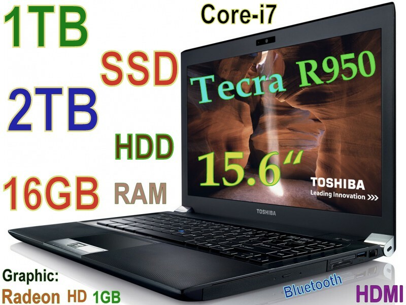 3D-Design TOSHIBA Tecra R950 i7-2.9GHz (1TB SSD + 2TB) 16GB 15.6 RADEON + Dock