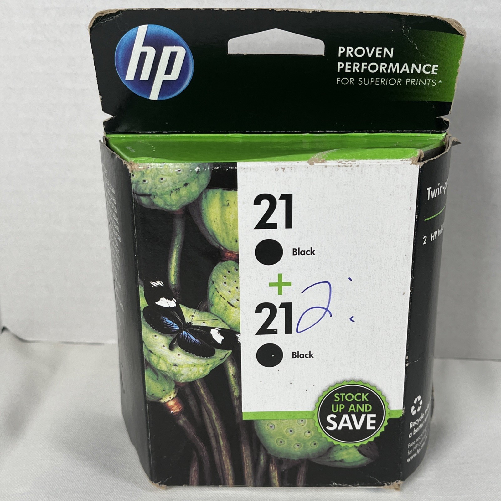 HP 21 Black Ink Cartridge Twin Pack C9508FN Factory Sealed New Exp 2015