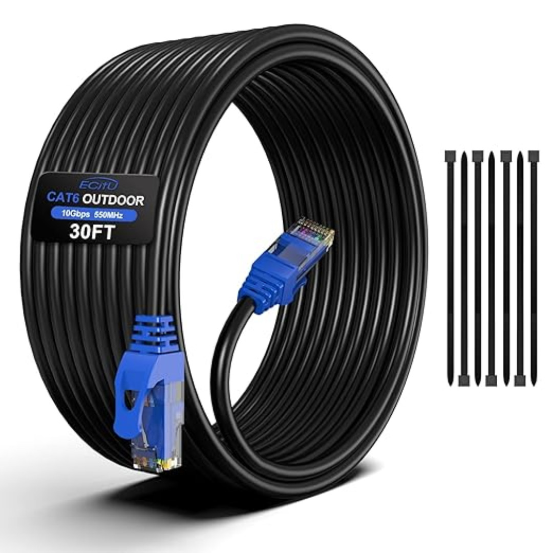 150FT Cat6 Outdoor Ethernet Cable In-Ground Heavy Duty Direct Burial 24AWG CC...