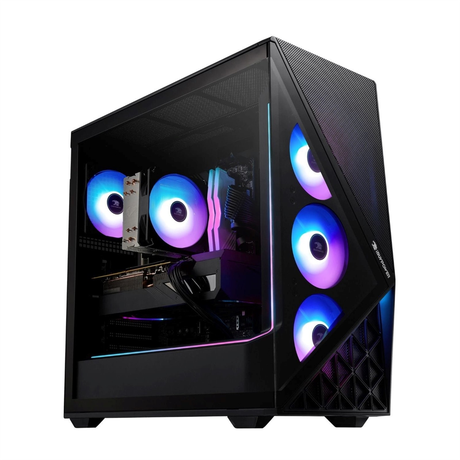 iBUYPOWER Slate 9 Mesh (32GB, 1TB SSD, Ryzen 7 9700X, RX 9060 XT) Win11P, Black
