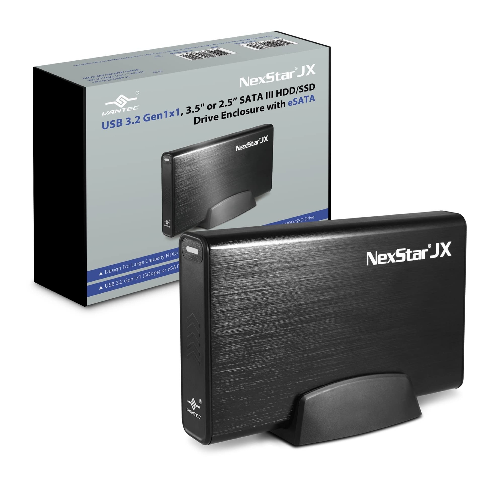 Vantec NexStar JX, USB 3.2 Gen1x1, 3.5" or 2.5” SATA III HDD/SSD Drive Gre