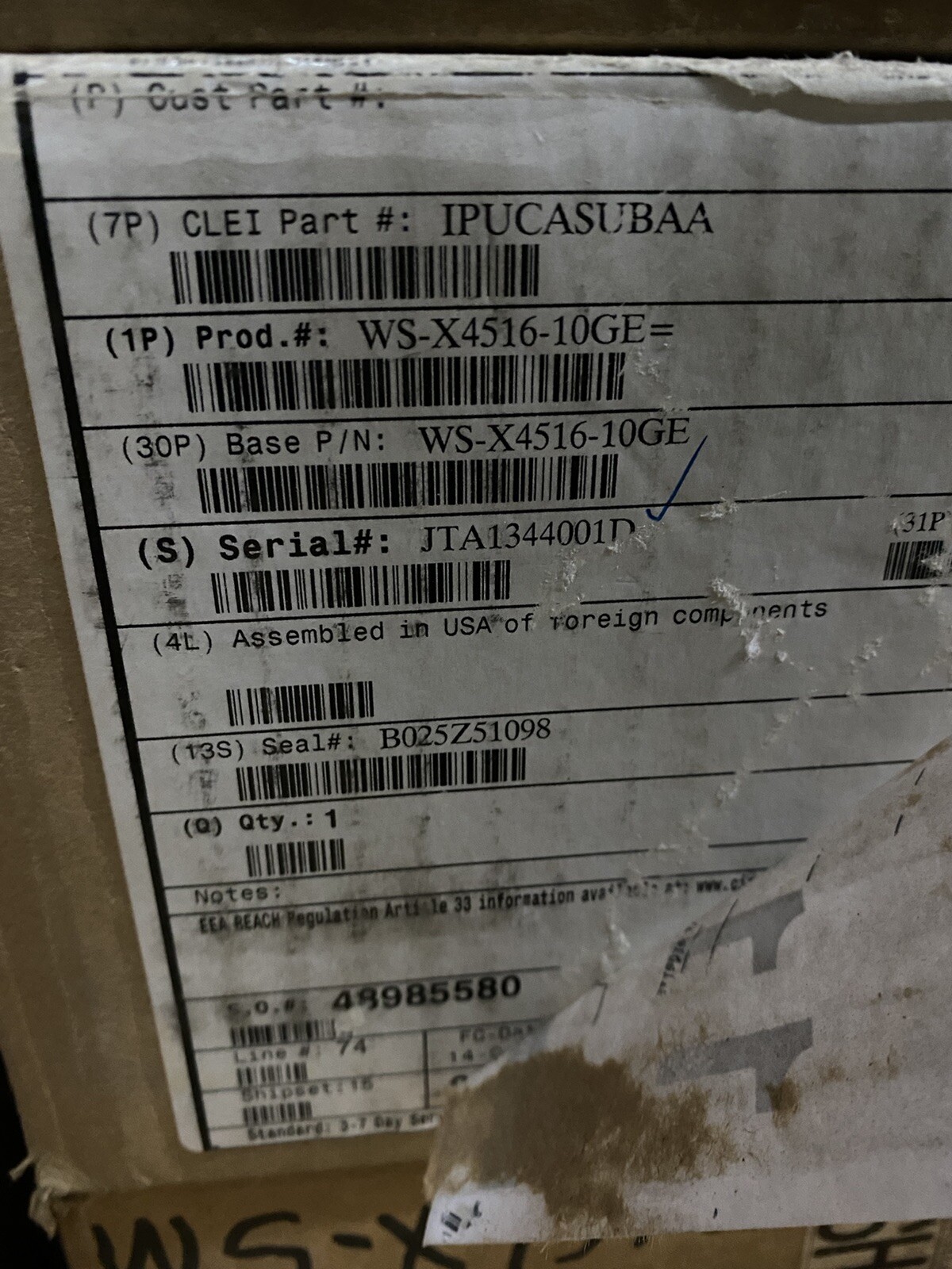 Cisco WS-X4516-10GE Catalyst 4500 Supervisor Engine V-10GE | New & OVP