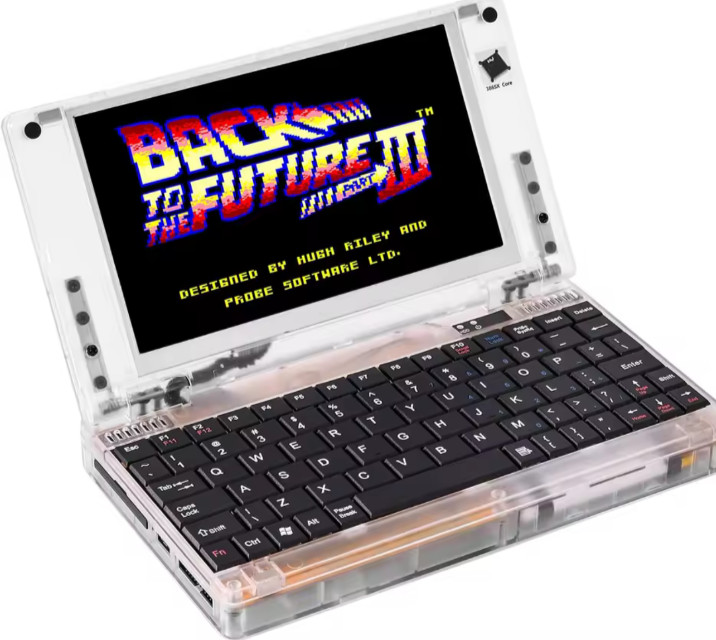 Pocket386 Retro Mini Laptop 386SX DOS Windows 3.11 8MB Clear Transparent