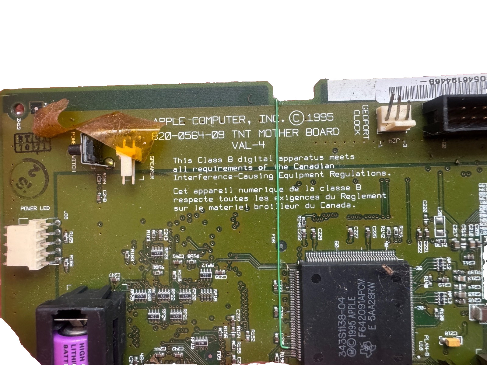 NEW Vintage Apple Computer (1995) TNT Mother Board ~ 820-0564-09 in Apple Carton
