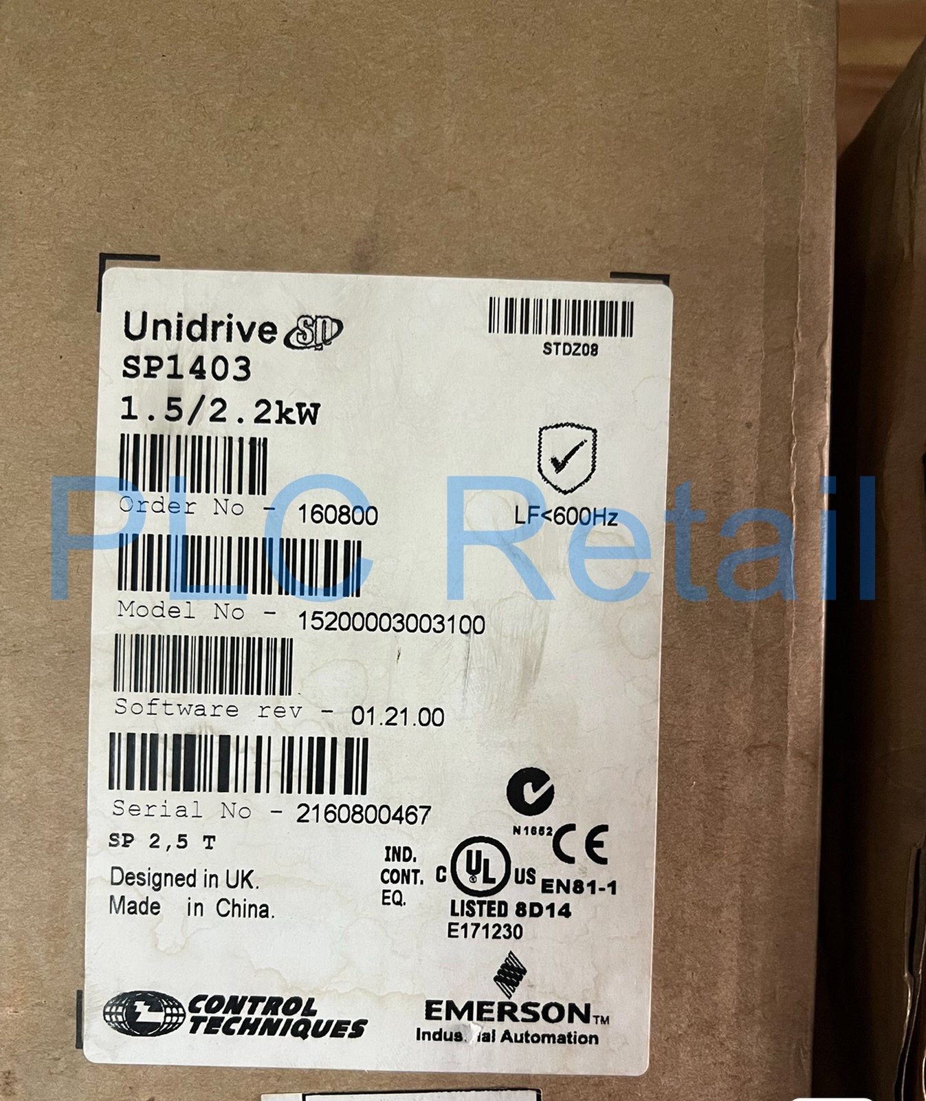 EMERSON SP1403 Unidrive SP AC Drive 0.25kW 400V AC New