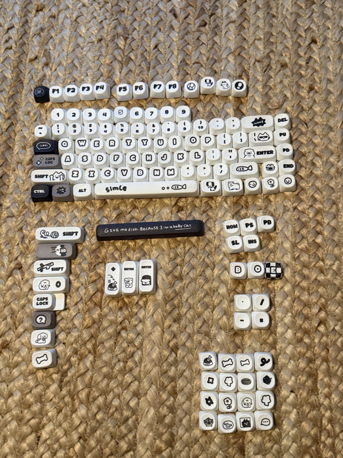 Sunzit PBT MOA Keycaps Cat and Dog