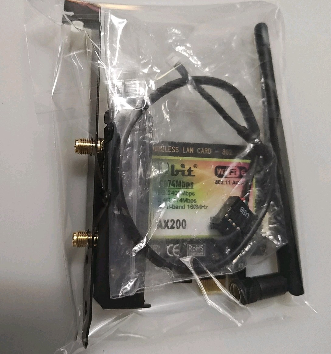 Ubit Ax Wifi 6 Card Dual Band 160 MHz 5G:2400 Mbps AX200 - BT5.1 OPEN BOX 