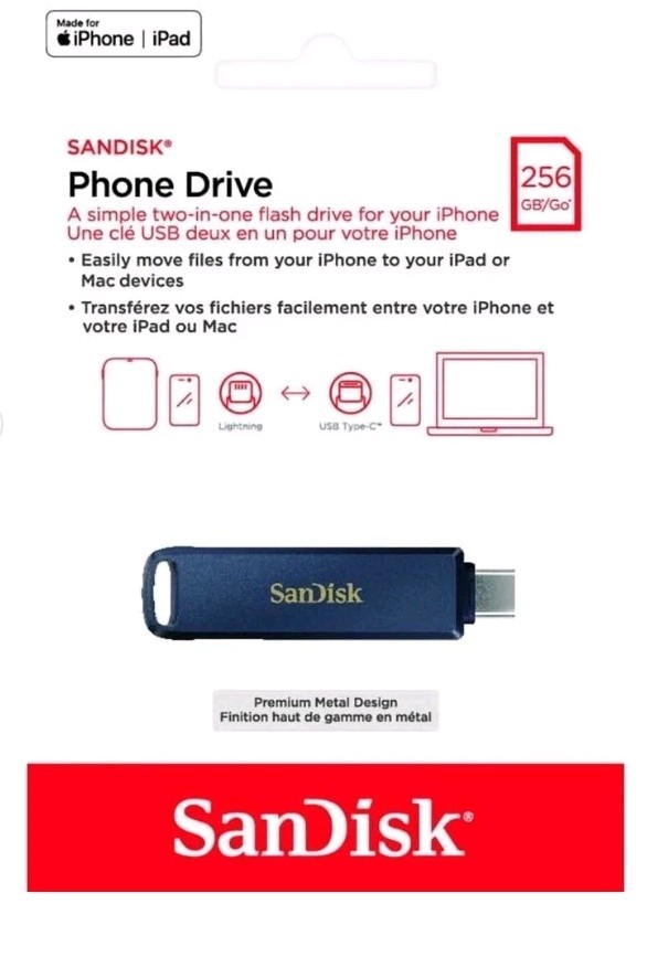 SanDisk Dual Phone 256G USB 3.2 Type-C Flash Drive SDIXD0N-256G-AW6ME  $85 Value