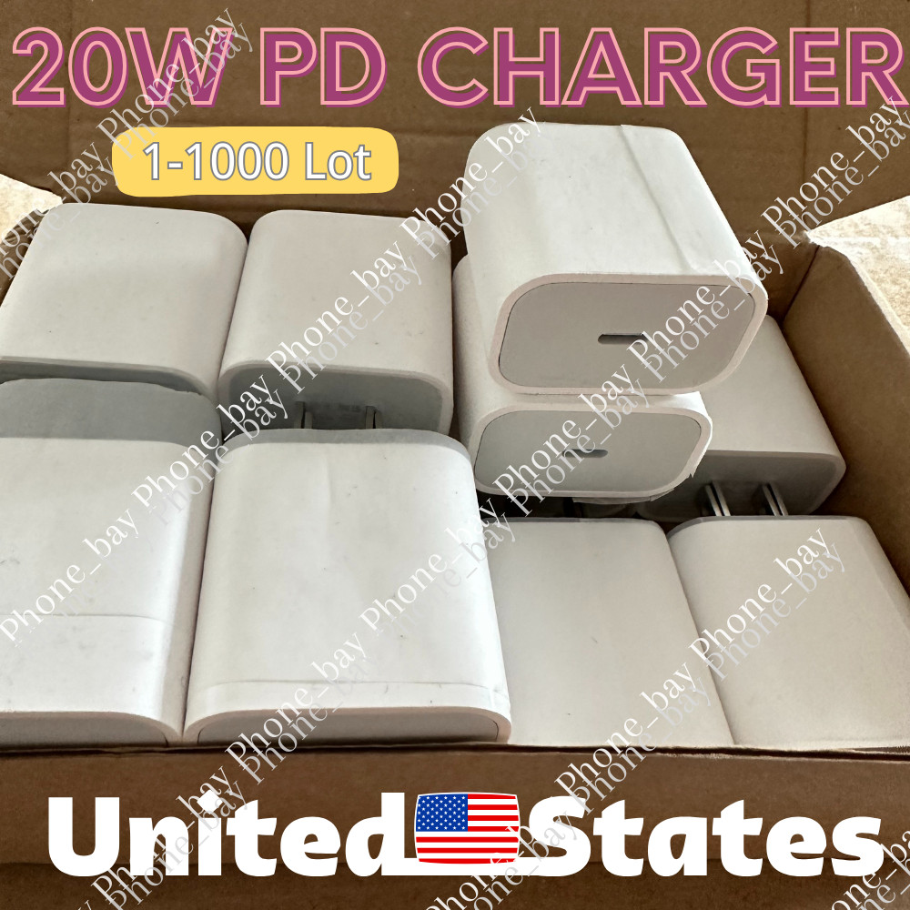 1-1000 Lot 20W Super Fast Charger USB C TypeC Adapter For iPhone Samsung Android