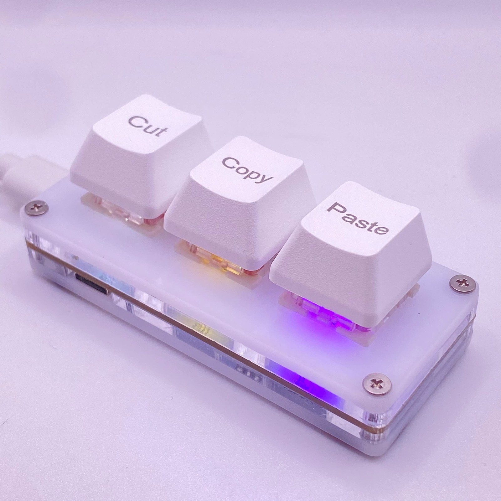 Sayodevice OSU Keypad 3-Key USB Copy Paste Red Mechanical Switch Keyboard White
