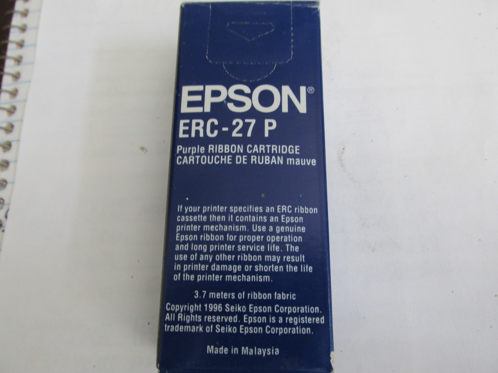 Genuine Epson ERC-27p Purple Ribbon Cartridge for TM290, TM295 , TM290II,  M290