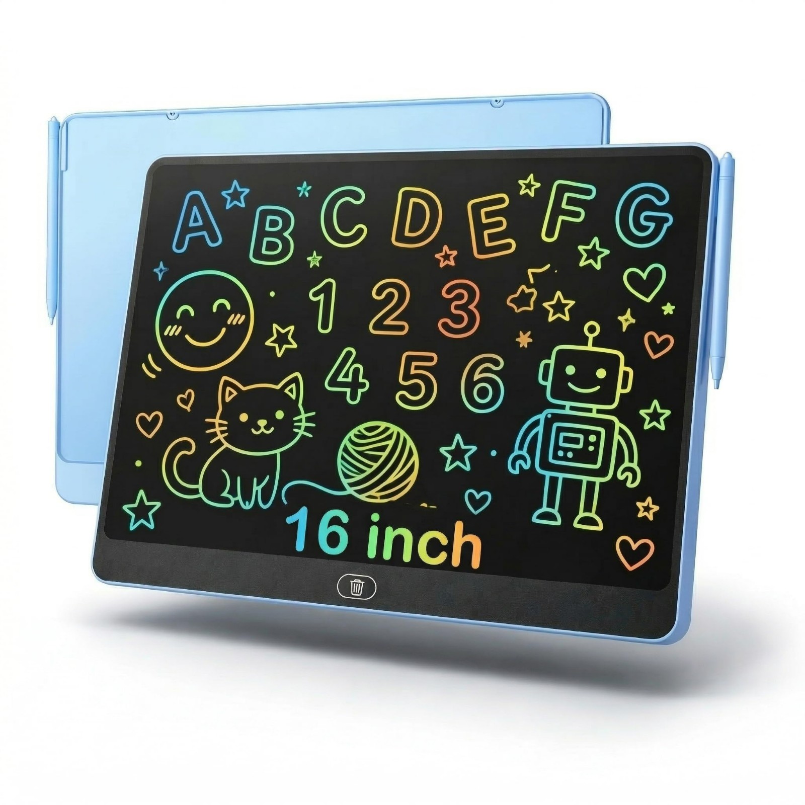 16" LCD Writing Tablet for Kids - Colorful Reusable Doodle Board, Educational Dr