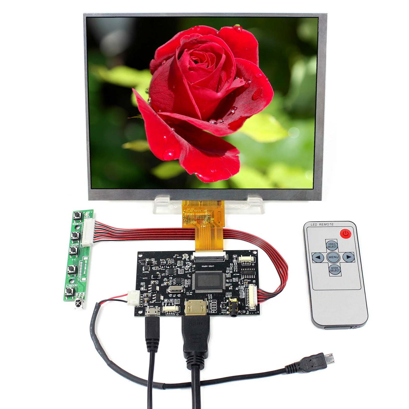 Fit To Raspberry Pi HD LCD Controller Board 8" HJ080IA-01E 1024X768 IPS LCD