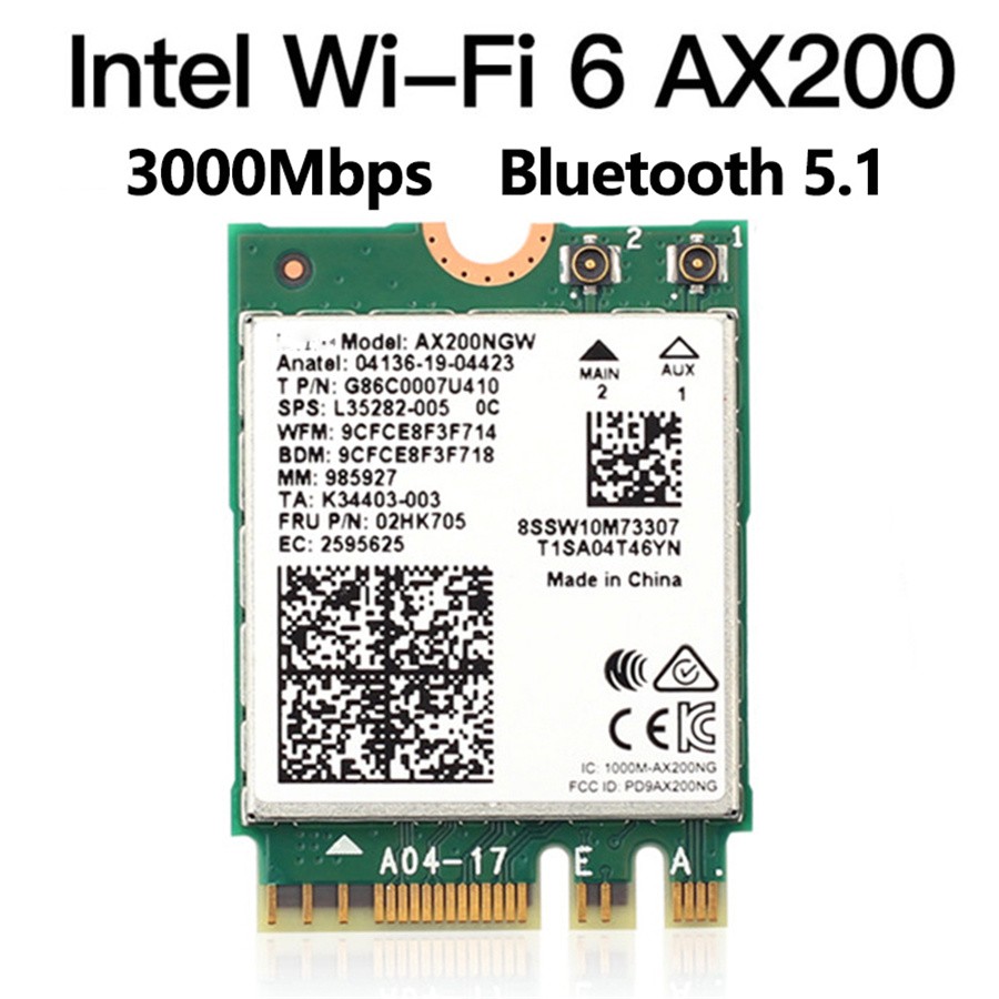 For WiFi 6 AX200 AX200NGW Wireless Network Card 802.11ax 160MHz Bluetooth 5.1