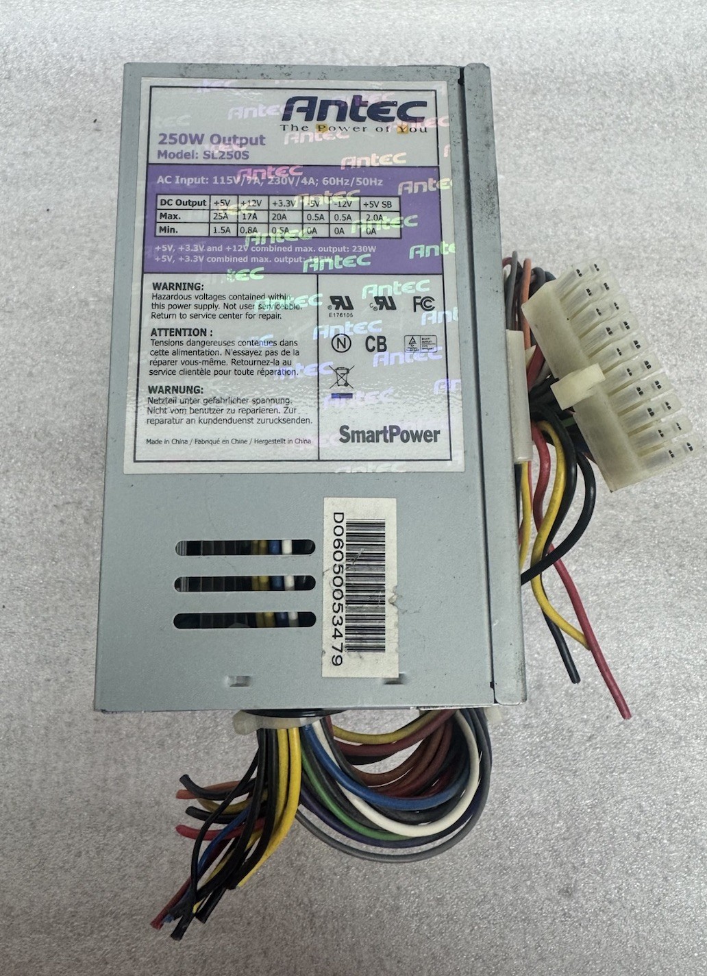 Antec The Power Of You 250W Output MODEL SL250S