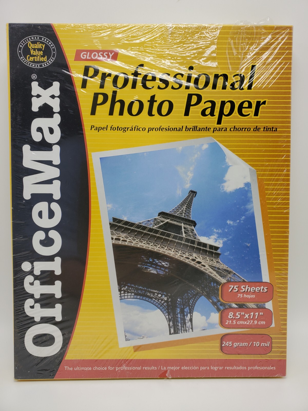Photo Paper Inkjet 8.5x11 Professional Glossy 75 Sheets Made in USA Sealed Box