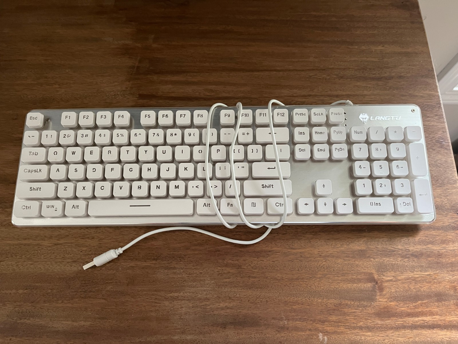LANGTU Membrane Gaming Keyboard, Rainbow LED Backlit Quiet PC Keyboard -EUC