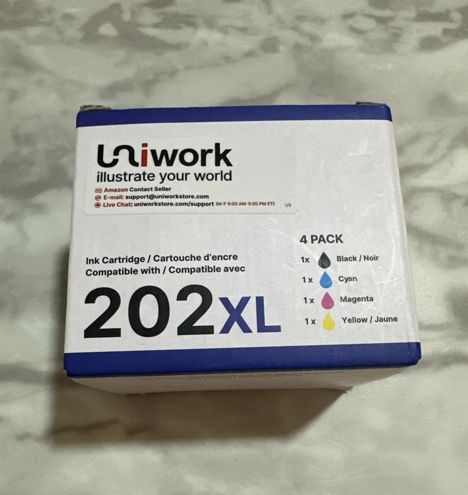 Uniwork Ink Cartridge for Epson 202XL Black and Tri-Color