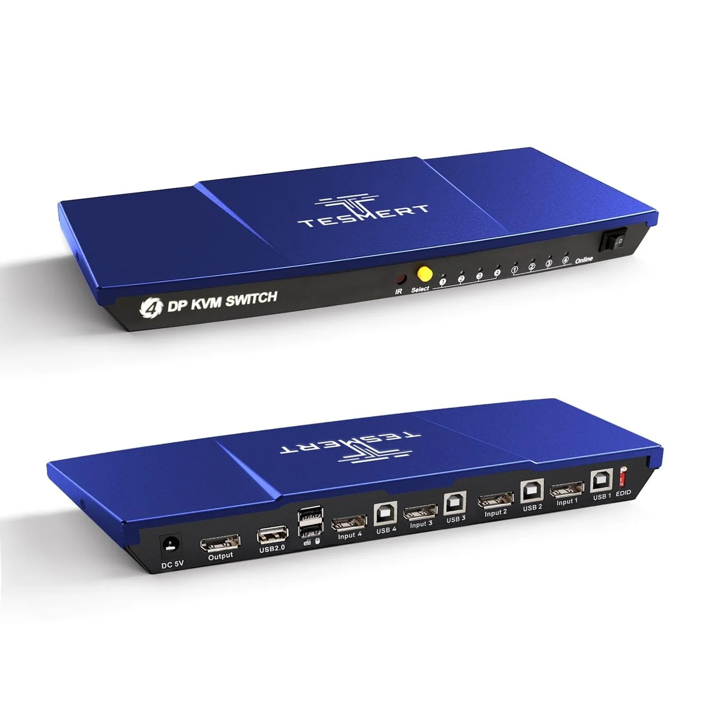 4K@144Hz DisplayPort KVM Switch, 4 Computers 1 Monitor, DP 1.4 with IR Remote