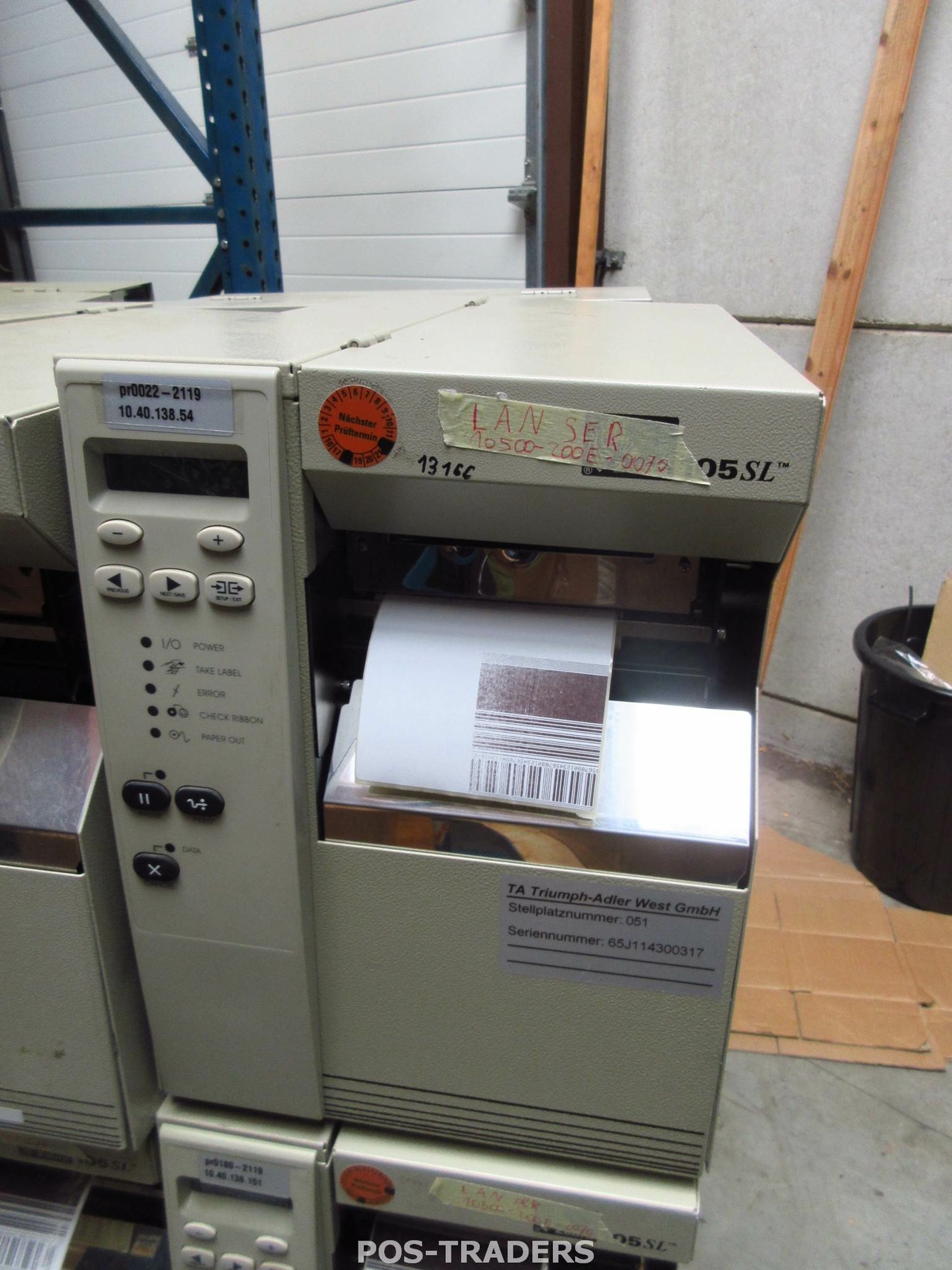 Zebra 105SL 10500-200E-0070 DT/TT LAN Barcode Label Printer PRINTS HALF OF LABEL