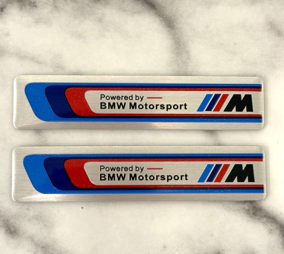 2 Pcs 3D Aluminum Emblem Sticker for BMW Motorsport M