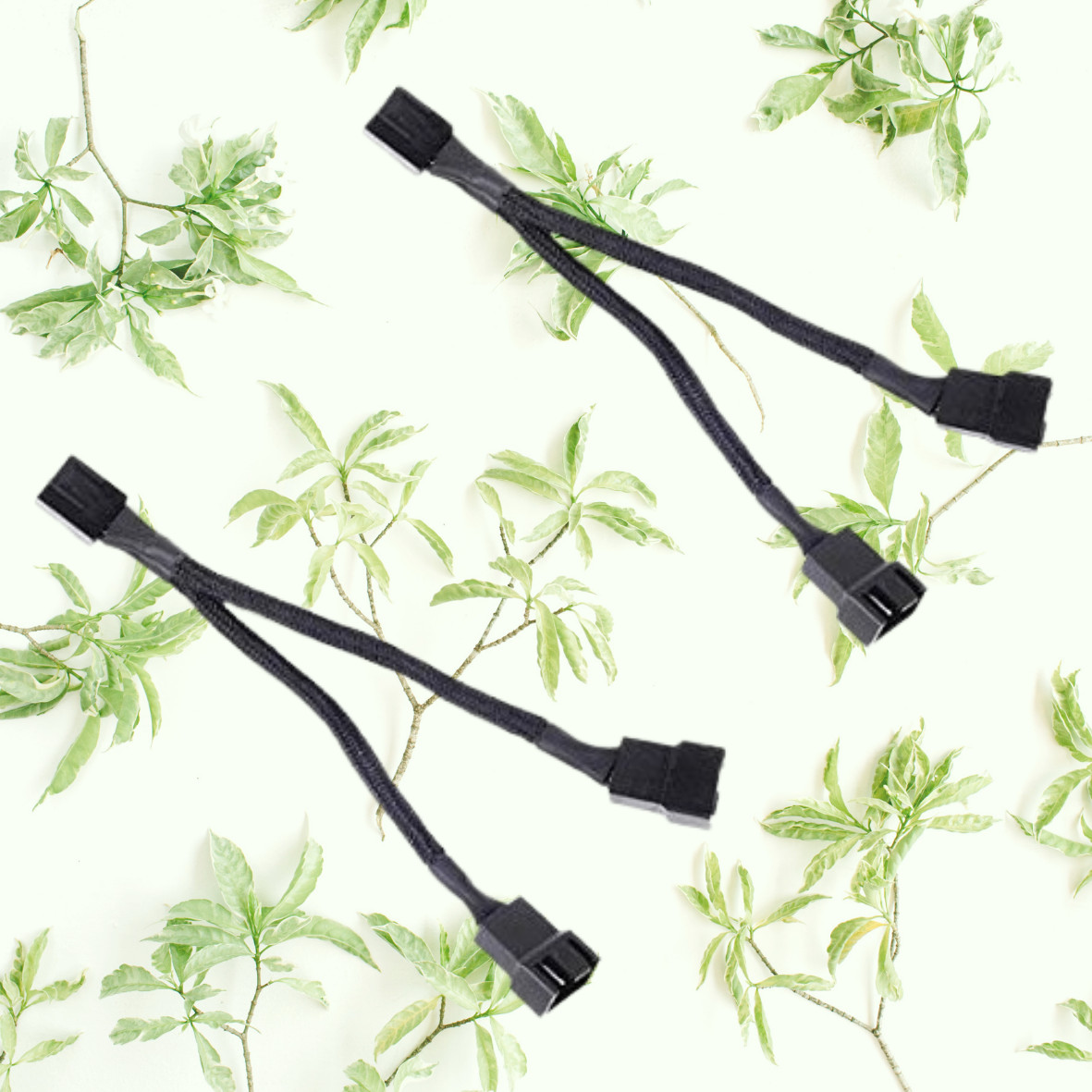 4-Pin PWM to Dual PWM Sleeved Computer Case Fan Power Y-Splitter Adapter Cable
