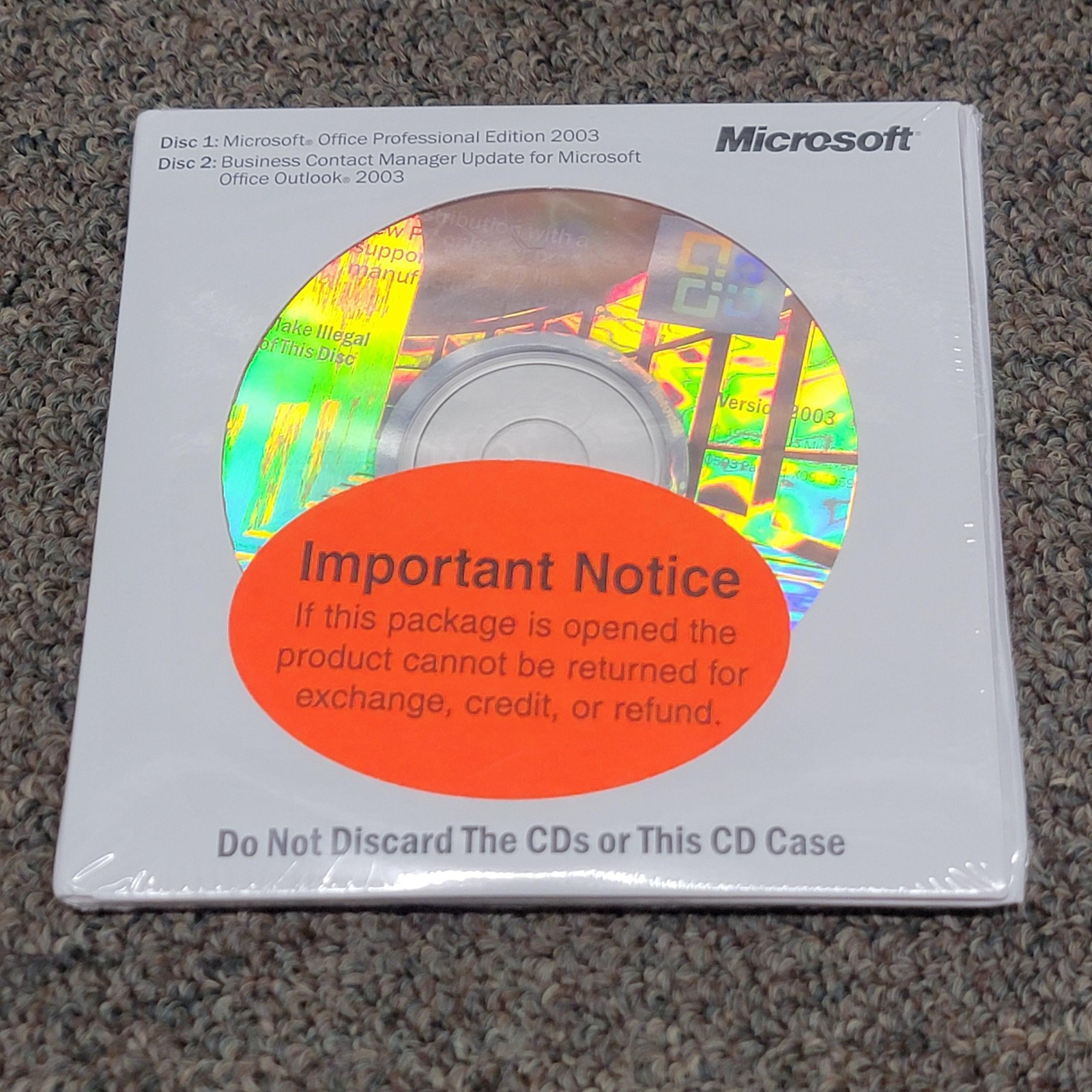 Vintage Microsoft Office Pro 2003 With BCM CD Suite X11-12332 Windows 8