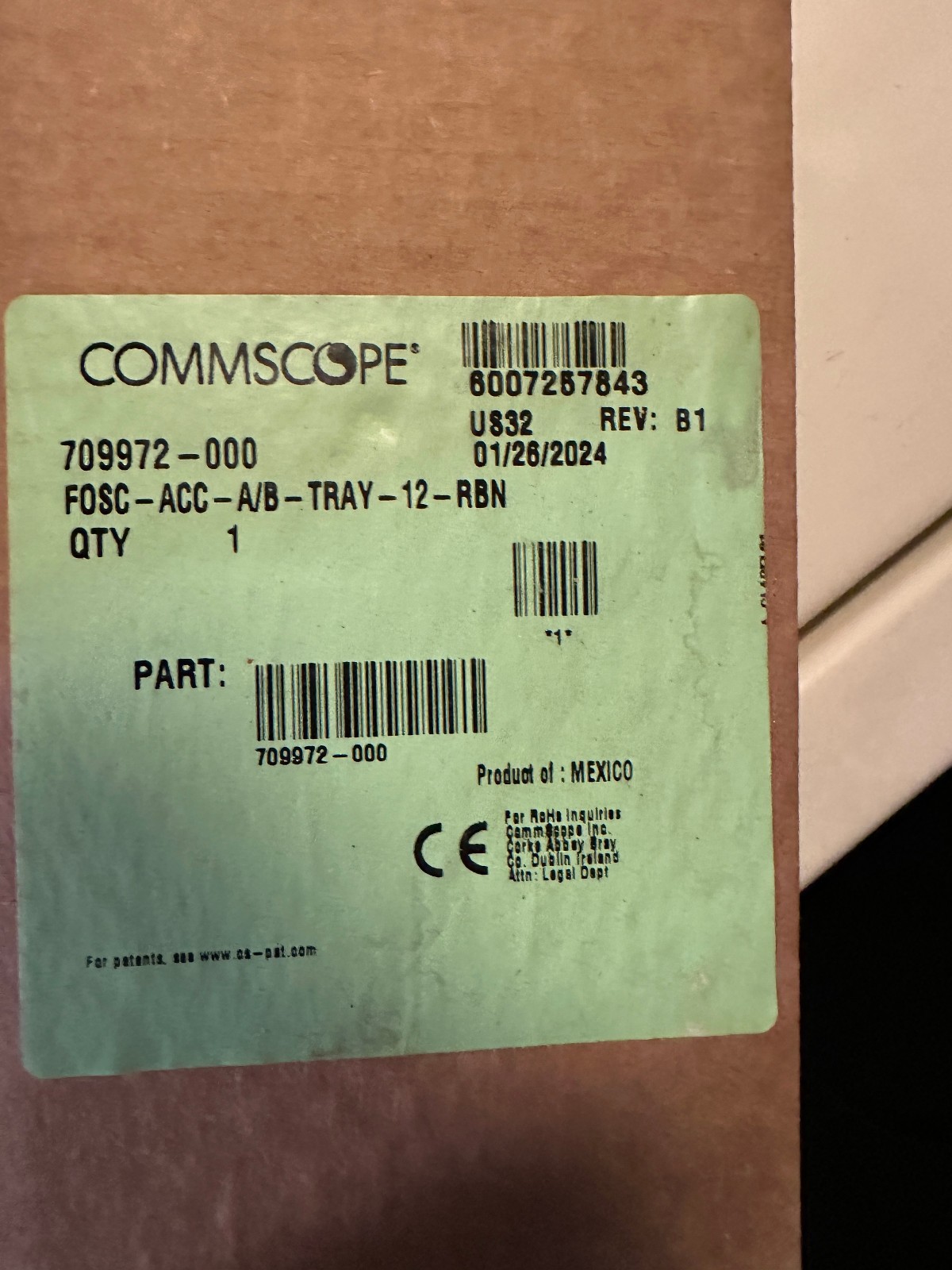 CommScope 709972-000 FOSC-ACC-A/B-TRAY-12-RBN Splice Tray