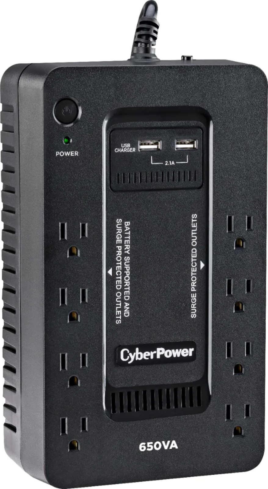 CyberPower 650VA 8-Outlet Battery Back-Up System 360W with USB  SX650U