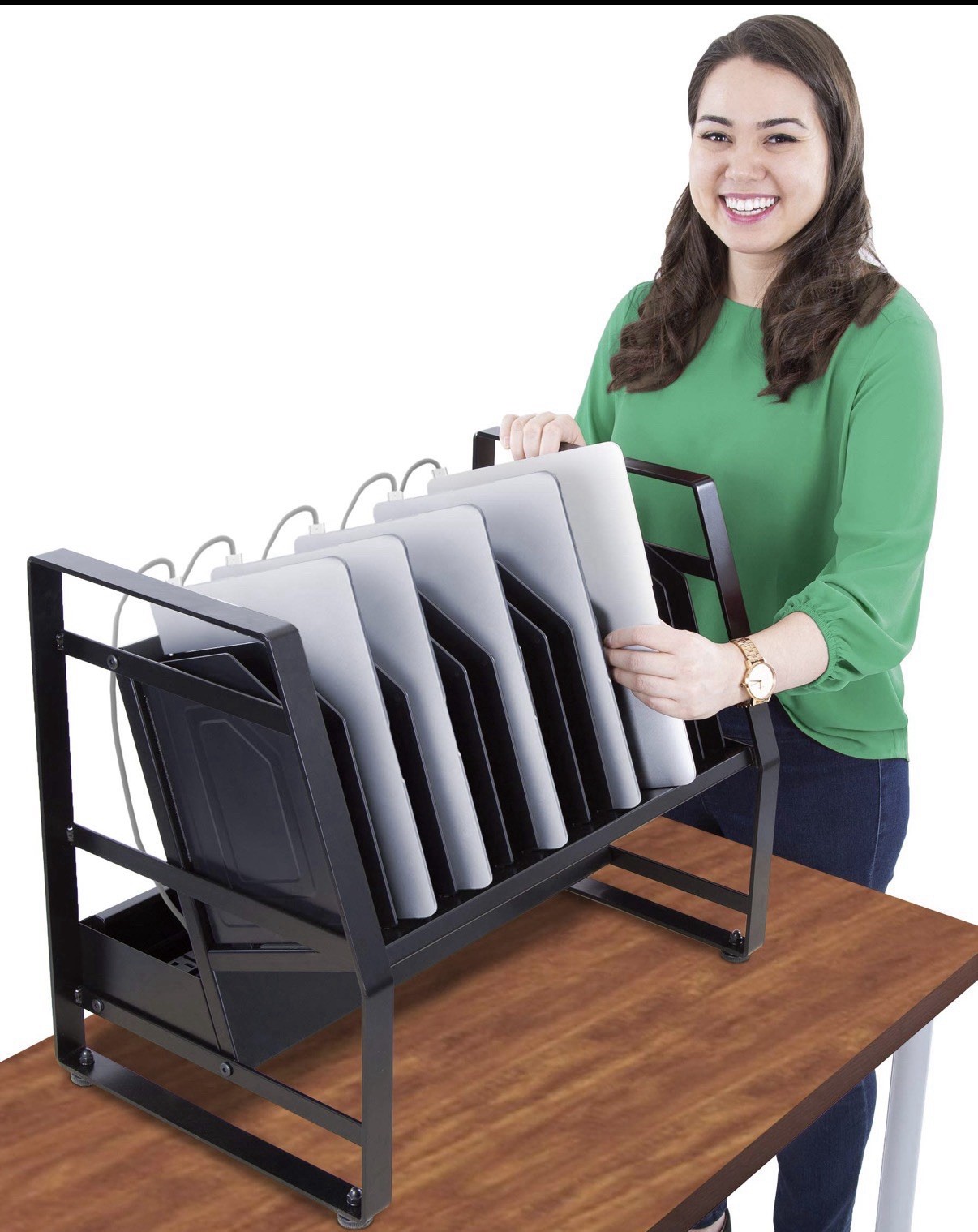 Charging Cart Mobile Locking/Open Charging Cart 14 Devices for Laptop Chromebook