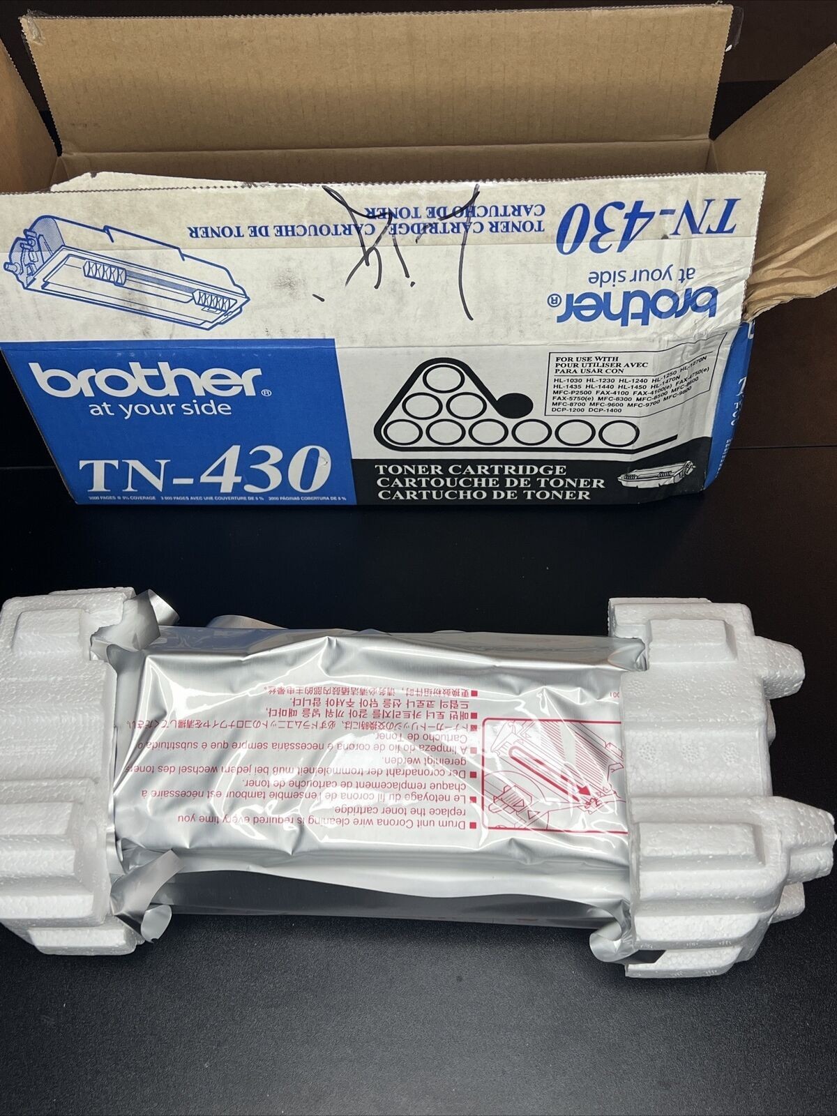 Brother TN430 Black Toner Cartridge Genuine Original Authentic OEM TN 430