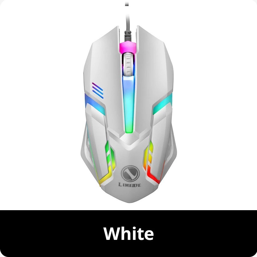 Limei S1 E Sports Wired USB Mouse LED Backlit Mute Optical Gaming PC Laptop