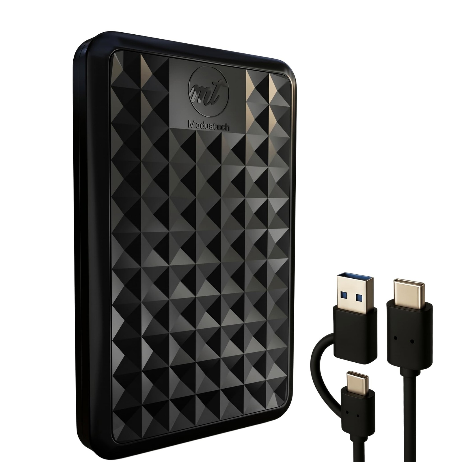 ModusTech Facet 500GB External Hard Drive Portable USB-C/USB 3.1 500GB, BLACK