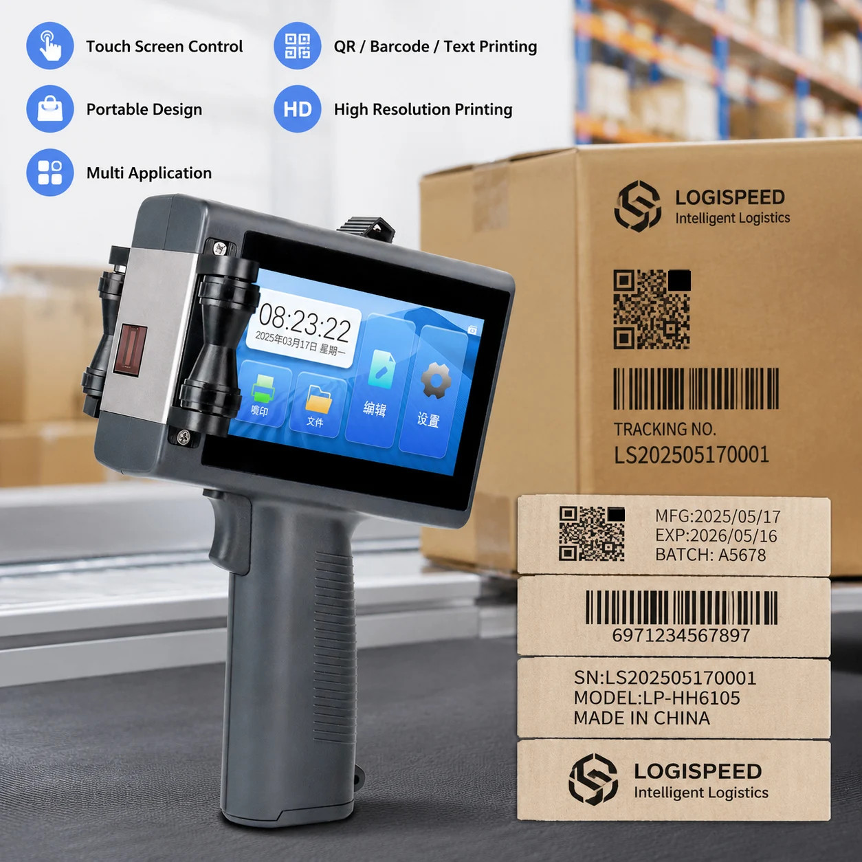 Handheld Inkjet Printer 12.7mm QR Code for Cosmetic Packaging