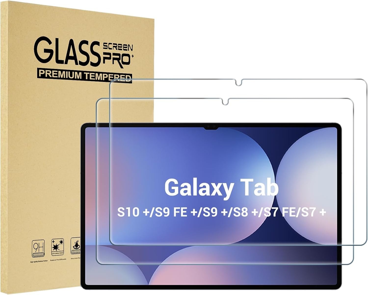 2 PCS Screen Protector for Galaxy Tab S10+ /S9 FE+ /S9+ /S8+/S7+/S7 FE 5G 12.4"