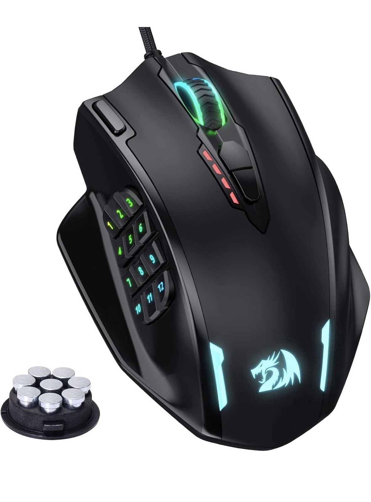 Redragon M908 Impact RGB MMO Wired Gaming Mouse 12400 DPI 18 Macro Buttons