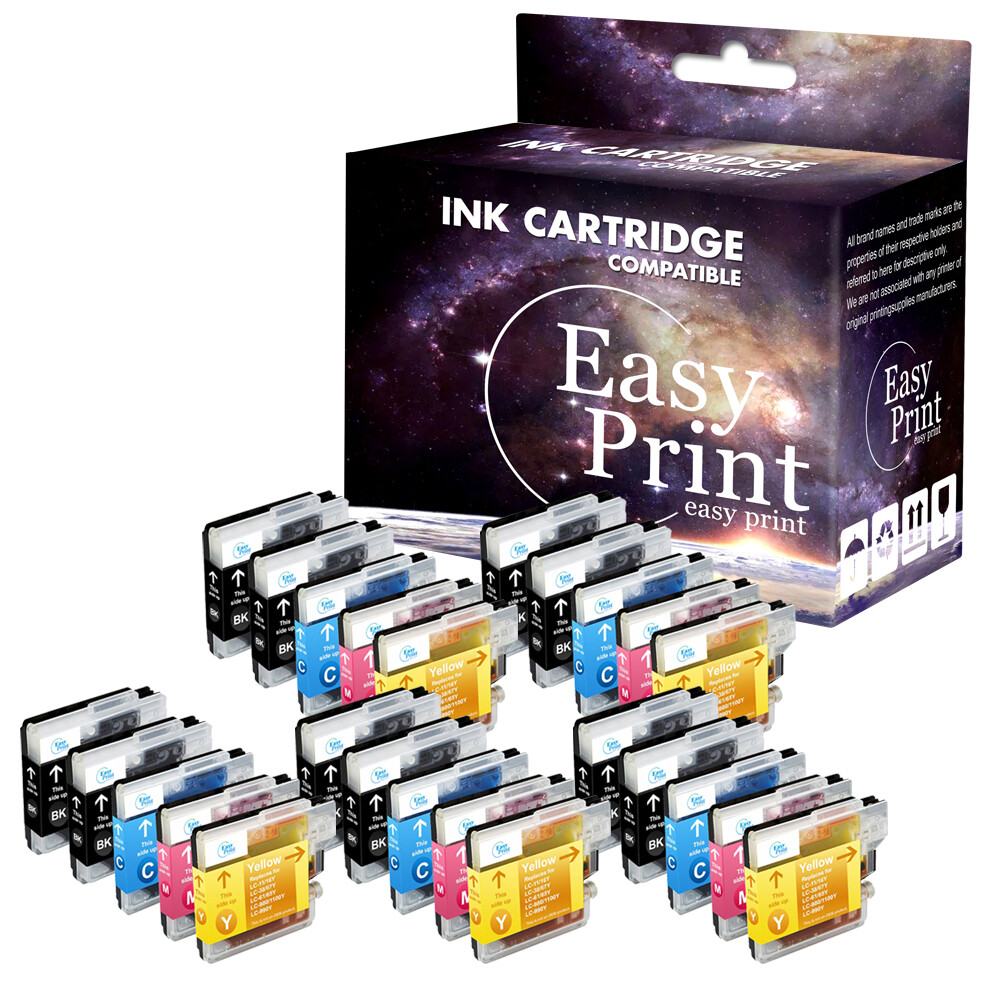 25PK LC61 Ink Cartridge fits Brother DCP-395CN DCP-585CW MFC-295CN MFC-490CW