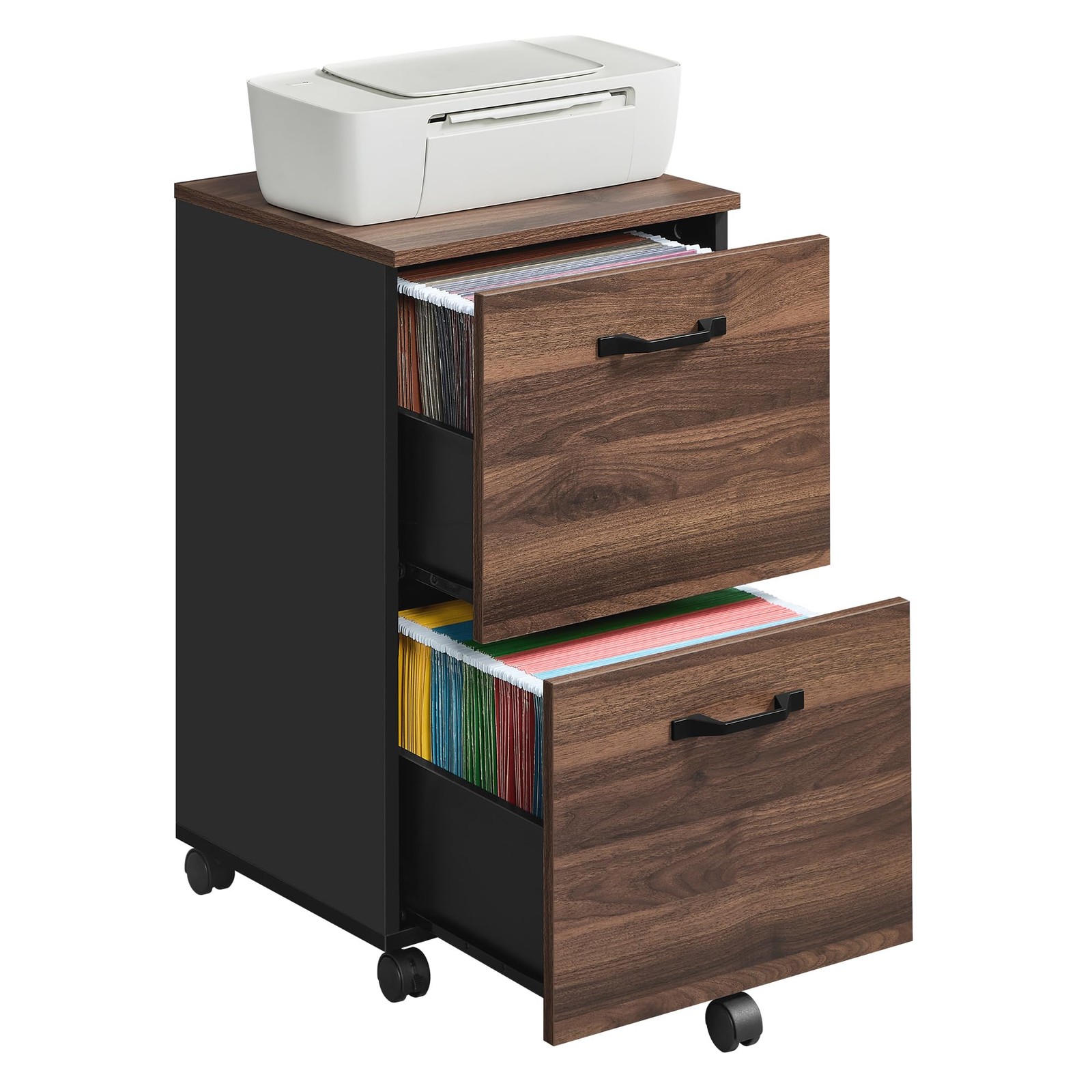 File Cabinet 2 Drawer Small Rolling Storage VASAGLE UOFC040WE01 Filing