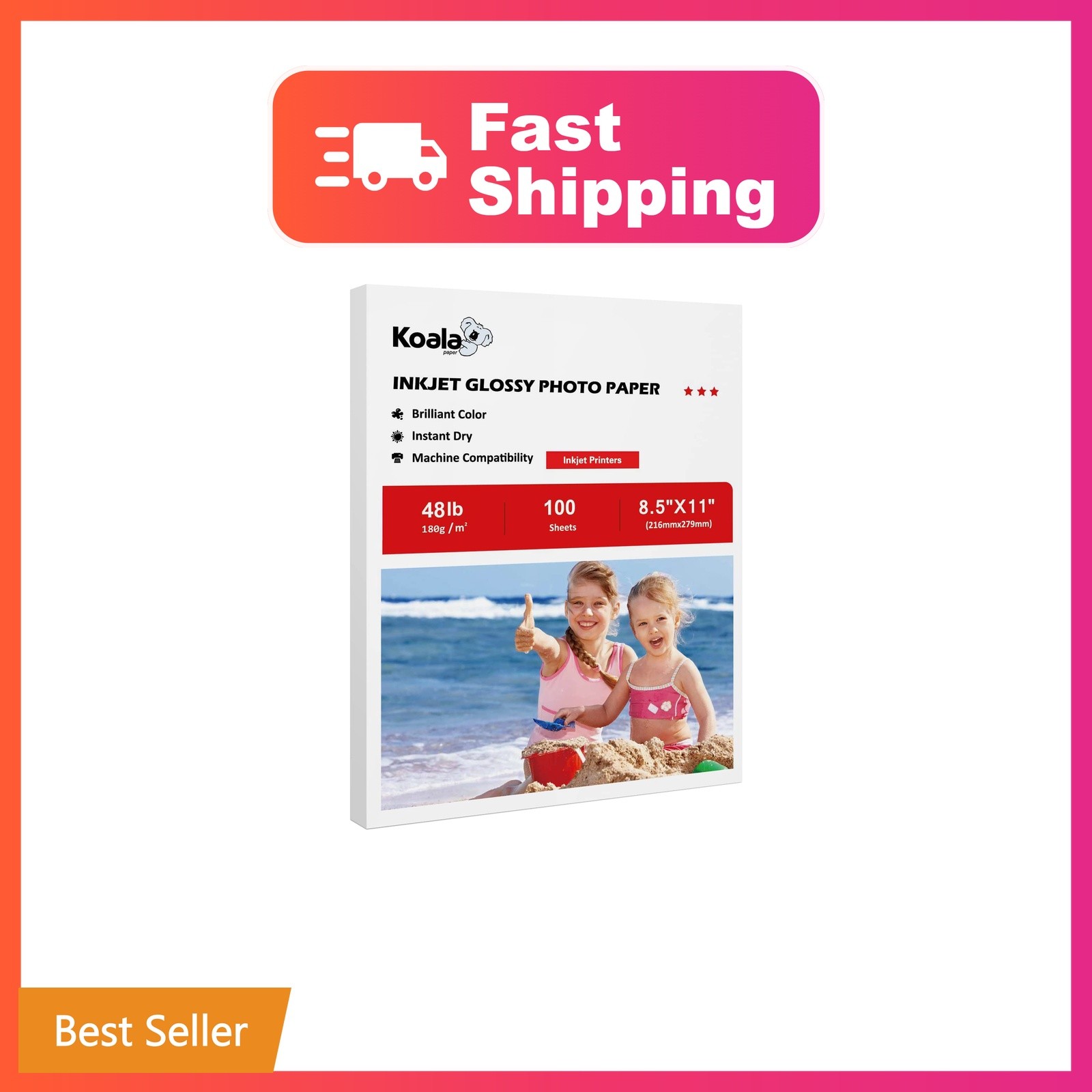 Koala Glossy Inkjet Photo Paper 8.5X11 Inches 48lb 100 Sheets | Glossy Photog...
