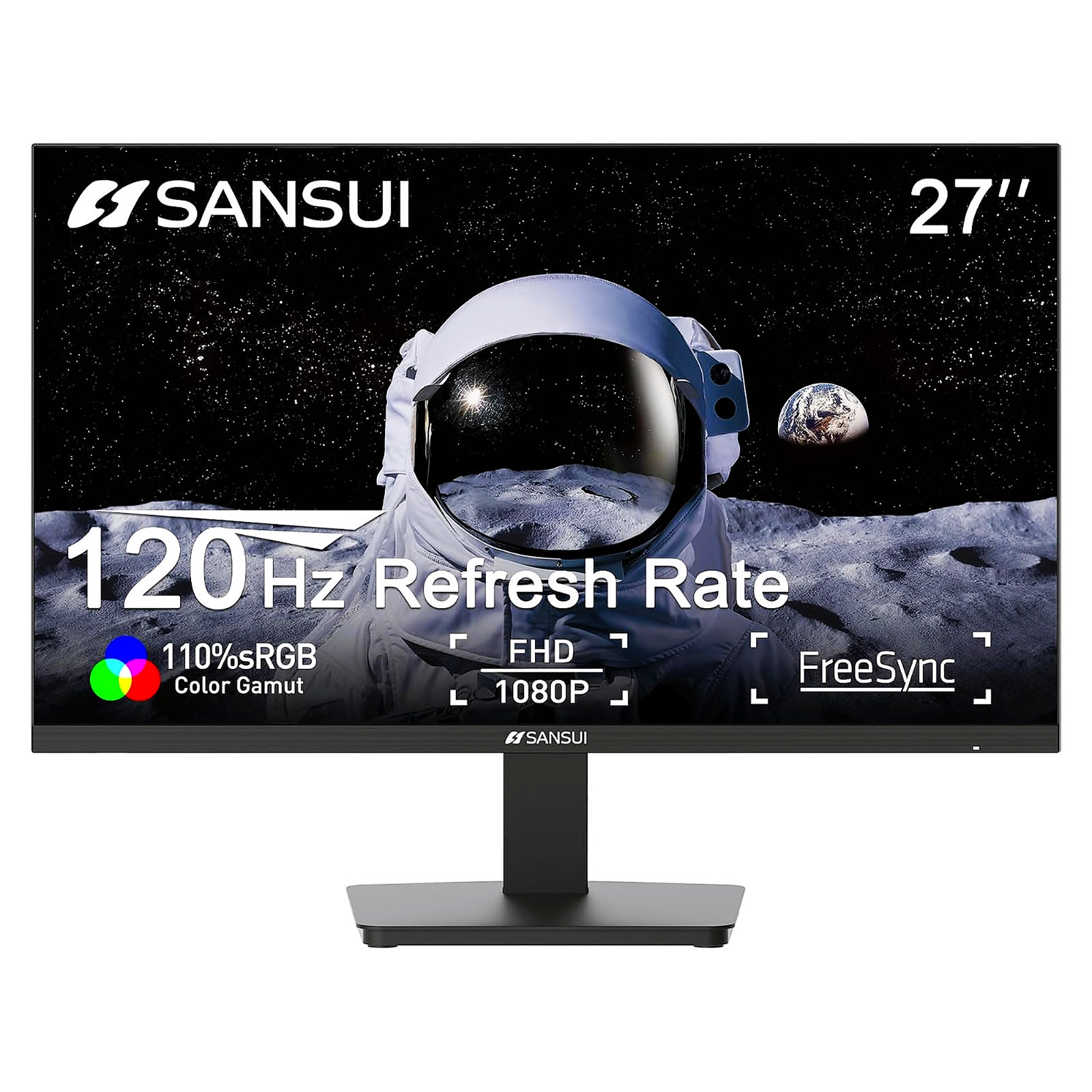 Sansui 27" Full HD 120Hz LED Computer Monitor Screen Frameless IPS DP ~ ES-27F2