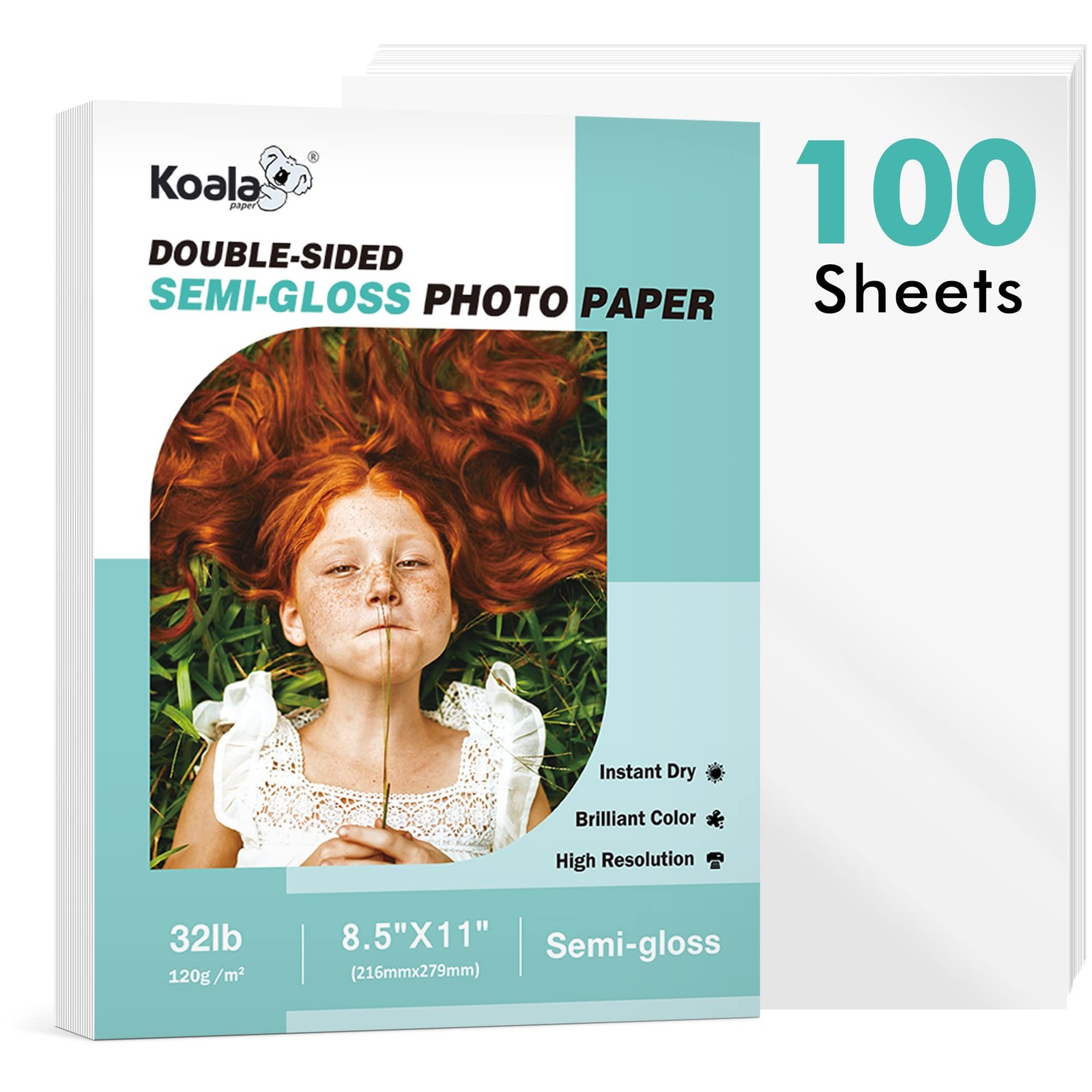 Koala Thin Double Sided SemiGloss Photo Paper 8.5x11 Inch 32LB 100 Sheets