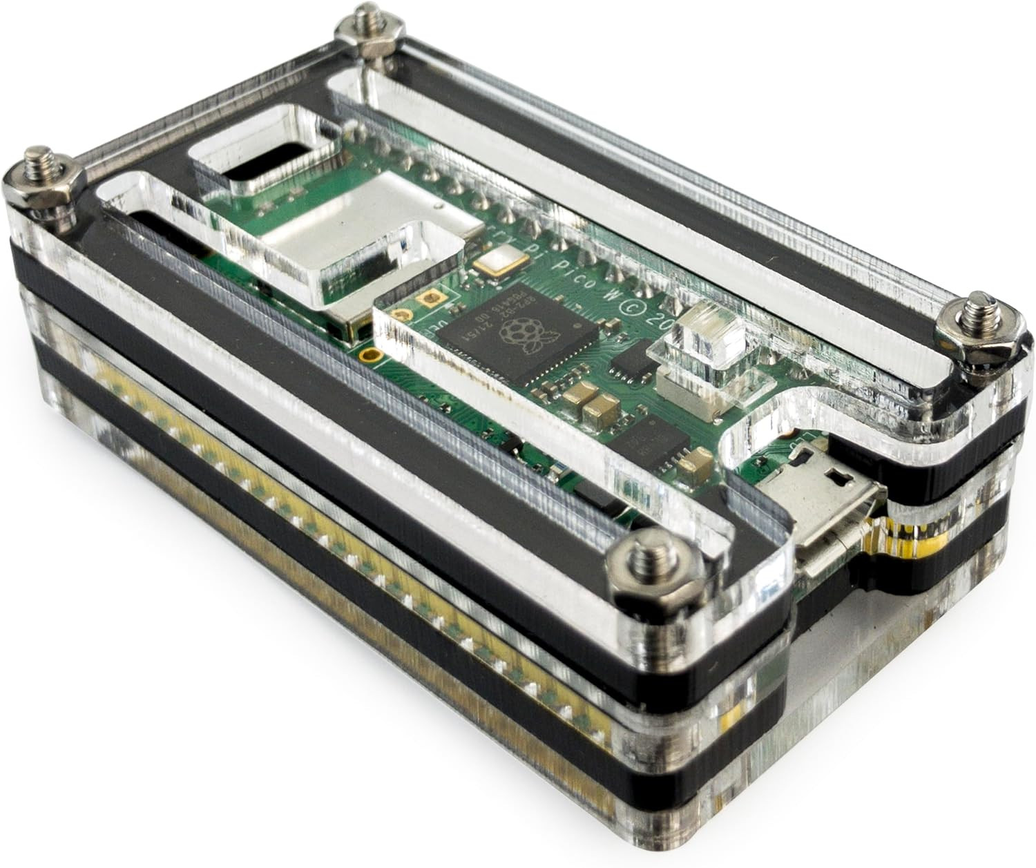 Zebra Pico W Case – for the Raspberry Pi Pico W/Pico 2 / Pico 2W - Single Pack