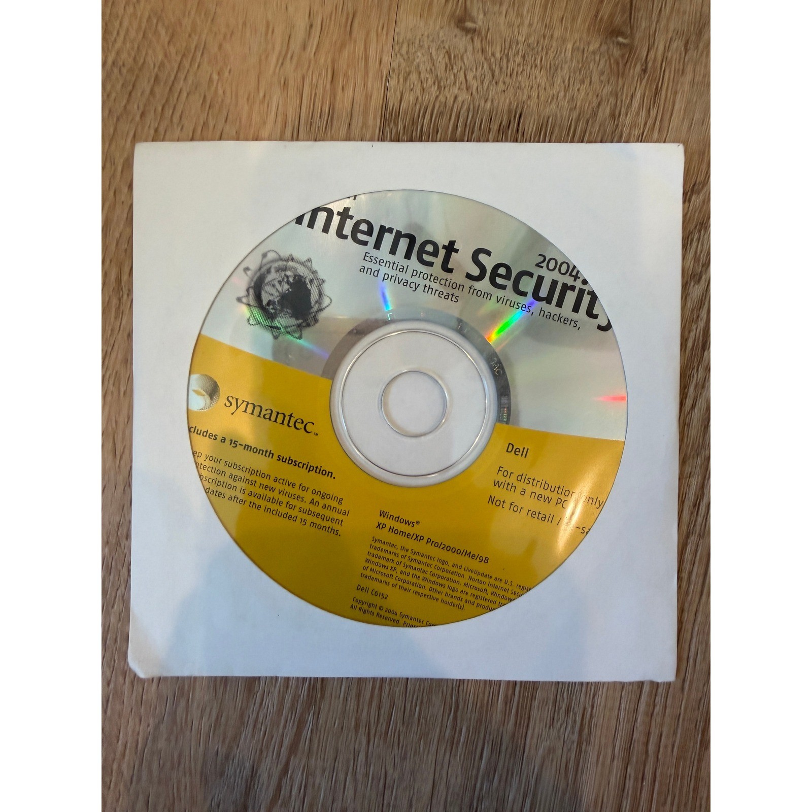 Symantec Internet Security 2004 Windows XP 2000 Me 98 Dell OEM Software CD C6152