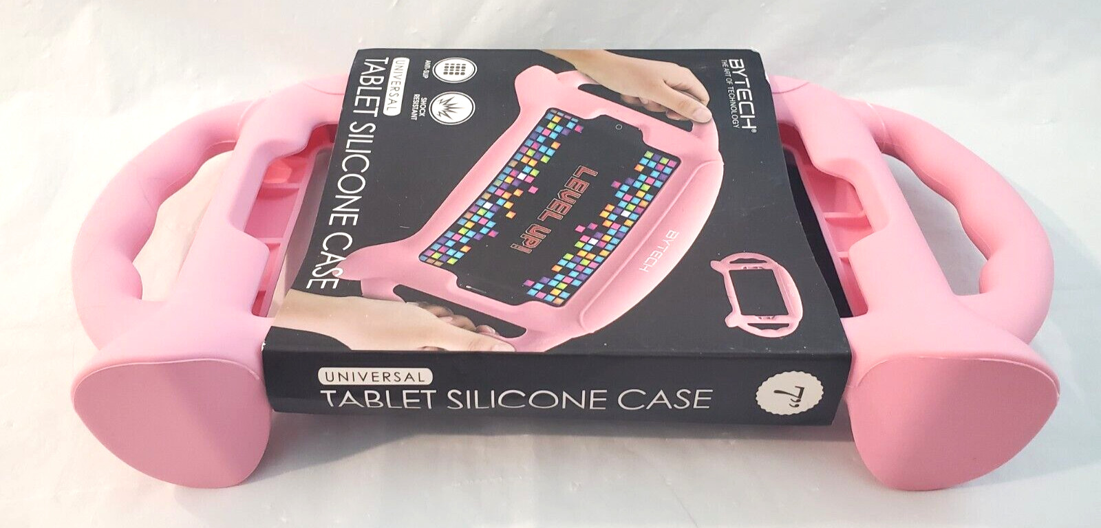 Universal Shockproof Silicone Cover Case For 7 - 8 inch Tablet W/ Handles Pink