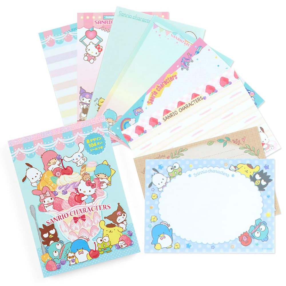 Sanrio 017159 Characters 8 Design Notes Small, Mix 