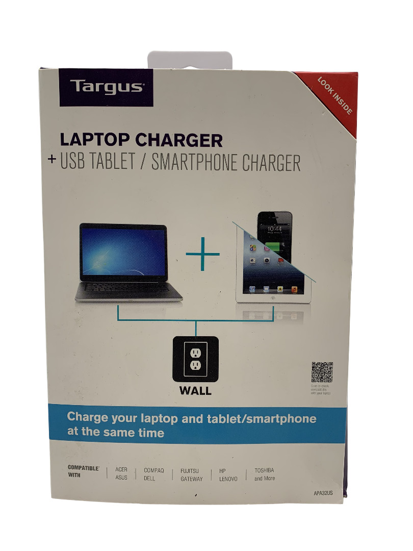 Targus APA32US Laptop Charger with USB Fast Charging Port NEW IN BOX