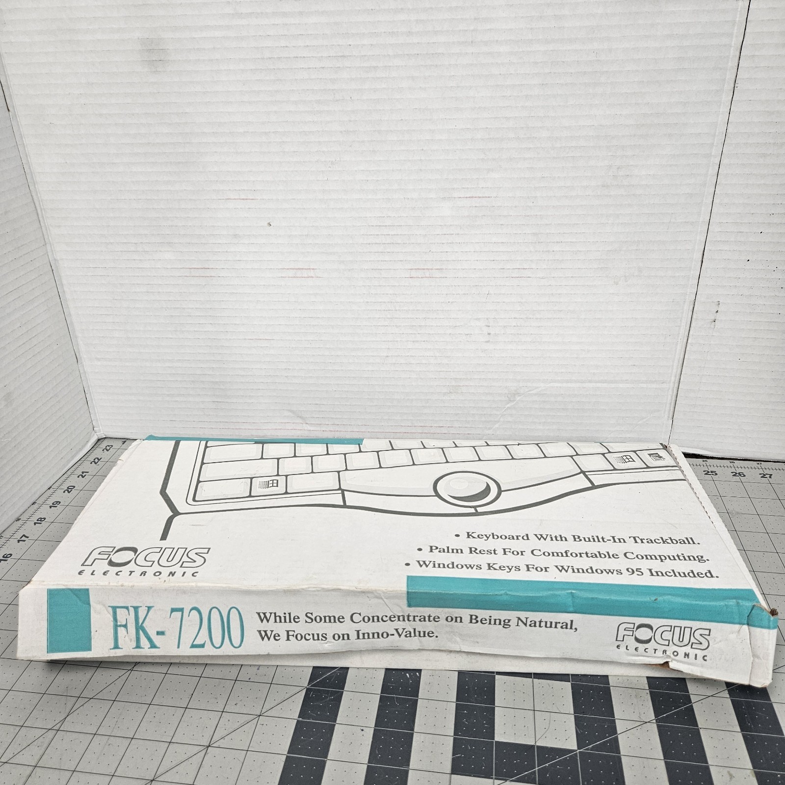 New in Box Sealed Focus Electronic Model FK-7200 PS/2 Keyboard with Trackball